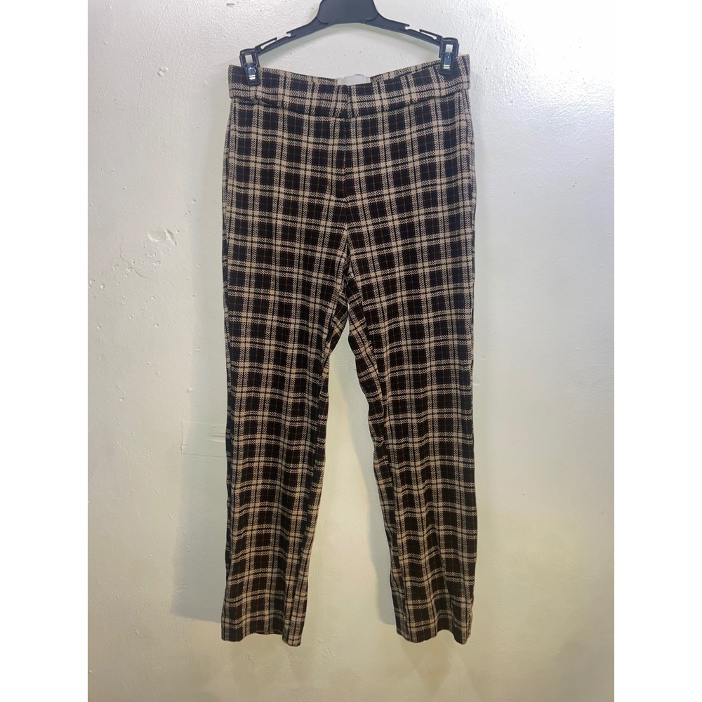 Nordstrom Rack Academia Corp Classic Plaid Pull On Trousers Stretch Straight Leg